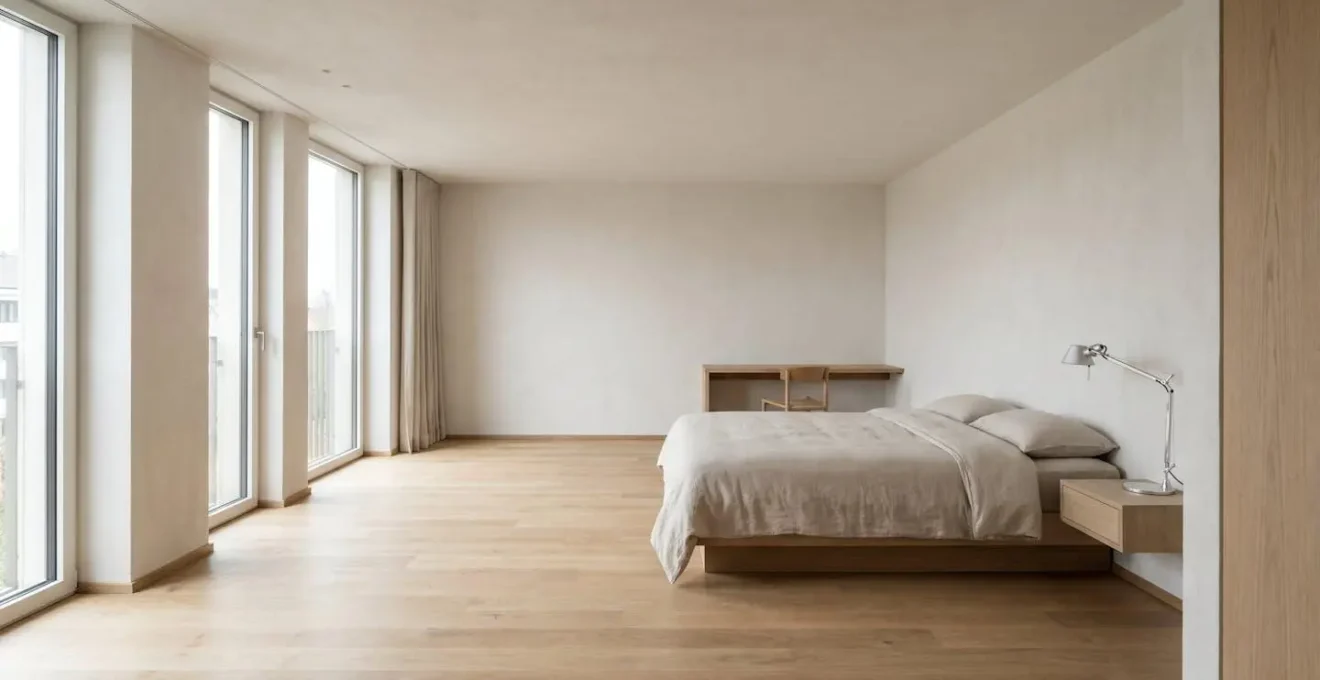 A genuinely spacious hotel room in a European city with generous floor space and abundant natural light