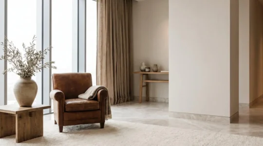 A refined luxury hotel interior showcasing subtle, elegant details that signal true refinement